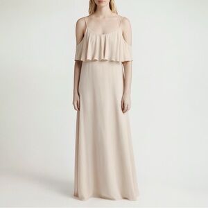 SHOW ME YOUR MUMU Caitlin Ruffle Maxi Dress in Dune Chiffon